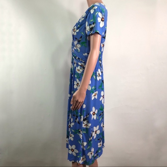 Vince Camuto Blue Floral Midi Dress Size 8 NWT - Picture 3 of 8